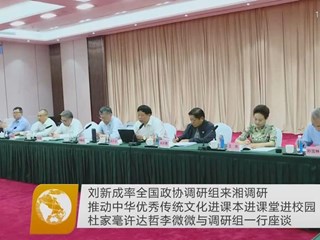  全国政协副主席率团来湘调研 刘林祥校长发言获高度赞誉